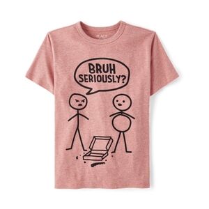 Bruh, Seriously!  Cotton Tee - Pink